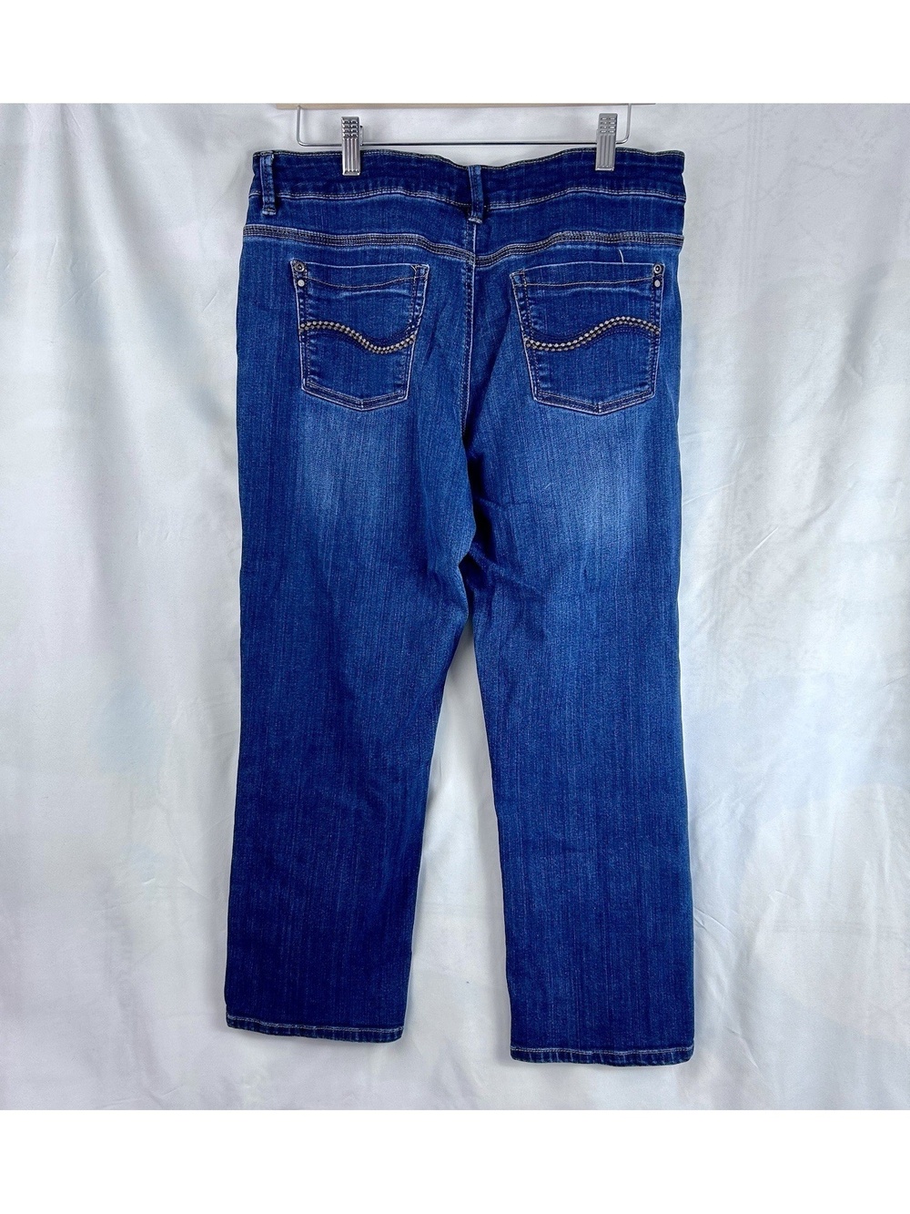 Santana Sz 12 Blue Denim Mid Rise Straight Leg Stretch Women's Jeans